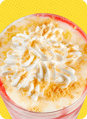 cheezecake shake on a yellow background