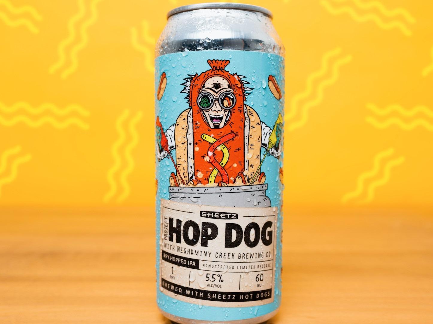 hop dog beer hot dog