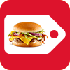 burger on top of a tag