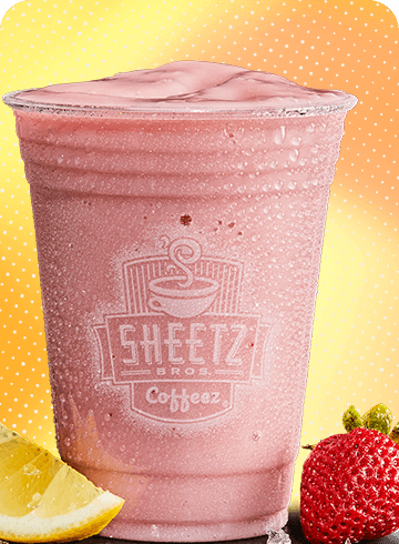 strawberry smoothie on a yellow background