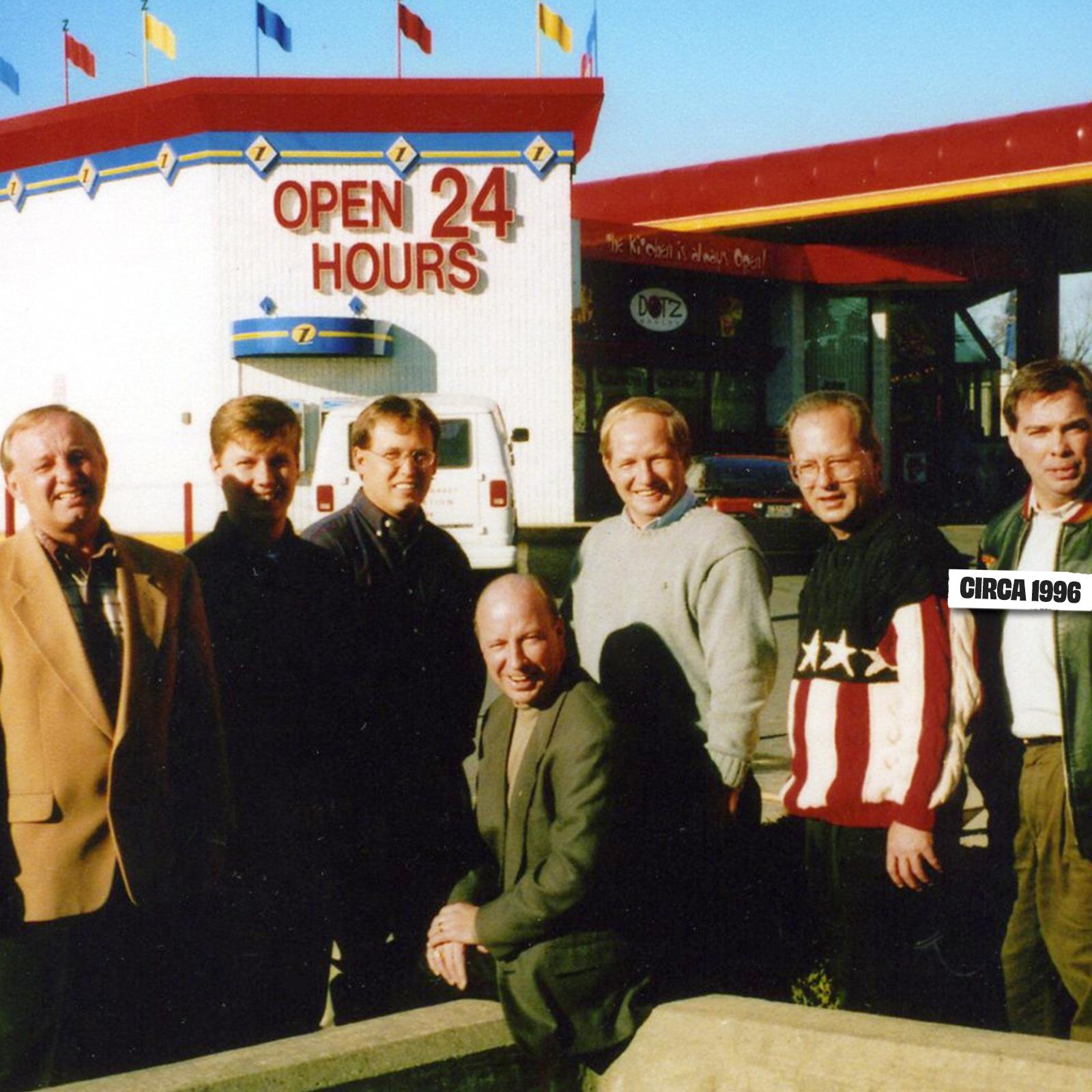 sheetz brothers standing in front of a sheetz store in the 1990's