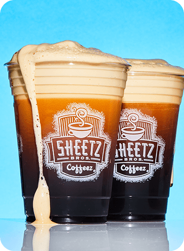 nitro cold brew on a blue background